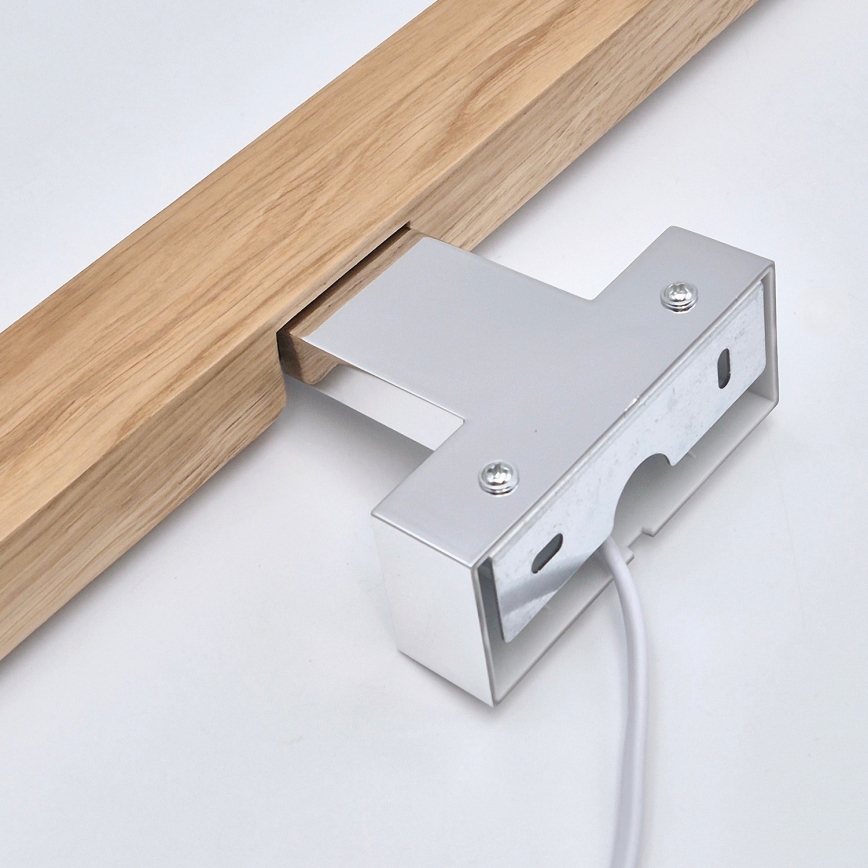 Brilagi - LED Peeglivalgustus vannituppa WOODY MIRROR LED/12W/230V 60 cm IP44 tamm/läikiv kroom