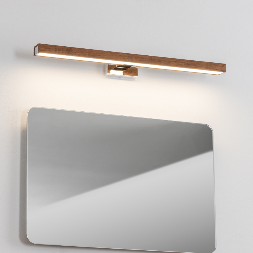Brilagi - LED Peeglivalgustus vannituppa WOODY MIRROR LED/12W/230V 60 cm IP44 tamm kirss/läikiv kroom