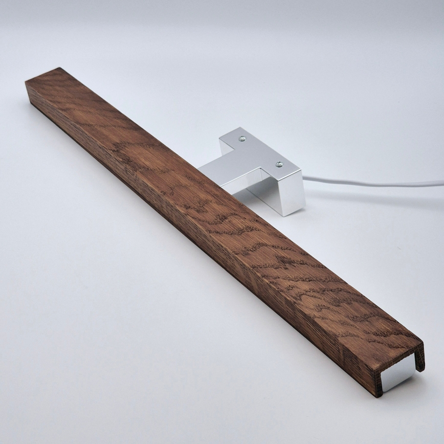 Brilagi - LED Peeglivalgustus vannituppa WOODY MIRROR LED/12W/230V 60 cm IP44 tamm kirss/läikiv kroom