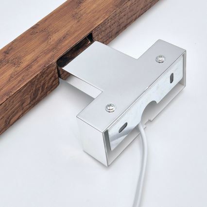 Brilagi - LED Peeglivalgustus vannituppa WOODY MIRROR LED/12W/230V 60 cm IP44 tamm kirss/läikiv kroom