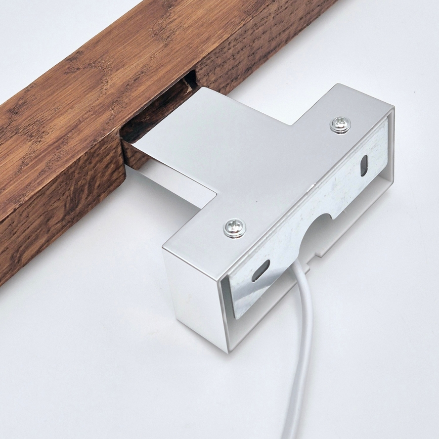 Brilagi - LED Peeglivalgustus vannituppa WOODY MIRROR LED/12W/230V 60 cm IP44 tamm kirss/läikiv kroom