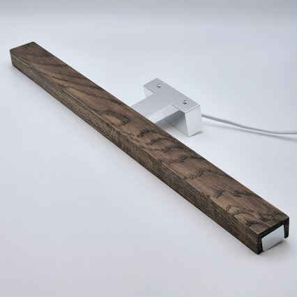Brilagi - LED Peeglivalgustus vannituppa WOODY MIRROR LED/12W/230V 60 cm IP44 tamm pähkel/läikiv kroom