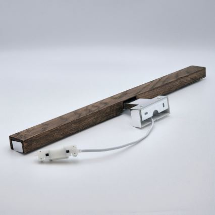 Brilagi - LED Peeglivalgustus vannituppa WOODY MIRROR LED/12W/230V 60 cm IP44 tamm pähkel/läikiv kroom