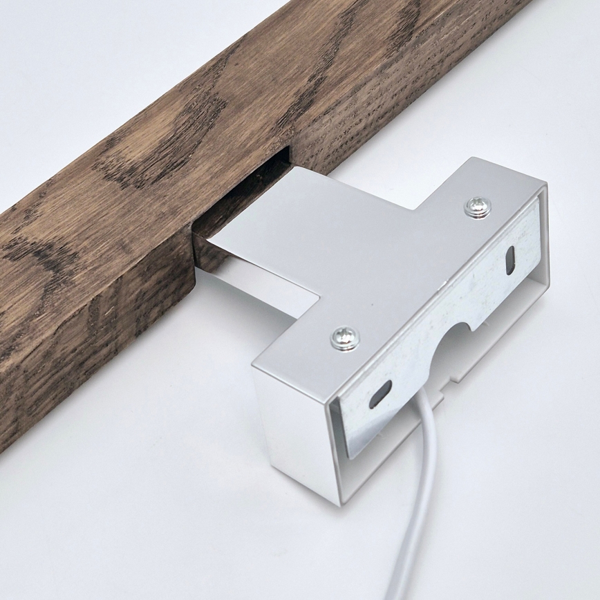 Brilagi - LED Peeglivalgustus vannituppa WOODY MIRROR LED/12W/230V 60 cm IP44 tamm pähkel/läikiv kroom
