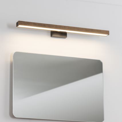 Brilagi - LED Peeglivalgustus vannituppa WOODY MIRROR LED/12W/230V 60 cm IP44 tamm pähkel/must
