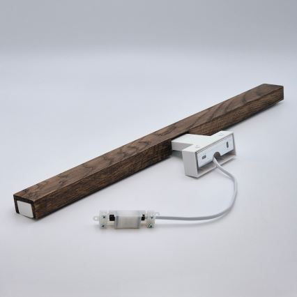Brilagi - LED Peeglivalgustus vannituppa WOODY MIRROR LED/12W/230V 60 cm IP44 tamm pähkel/valge