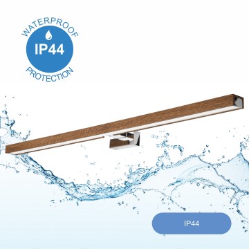 Brilagi - LED Peeglivalgustus vannituppa WOODY MIRROR LED/15W/230V 90 cm IP44 tamm kirss/läikiv kroom