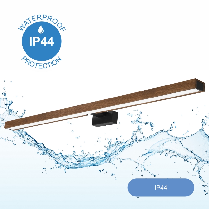 Brilagi - LED Peeglivalgustus vannituppa WOODY MIRROR LED/15W/230V 90 cm IP44 tamm kirss/must