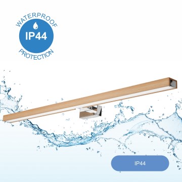 Brilagi - LED Peeglivalgustus vannituppa WOODY MIRROR LED/15W/230V 90 cm IP44 tamm/läikiv kroom