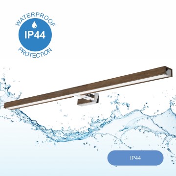 Brilagi - LED Peeglivalgustus vannituppa WOODY MIRROR LED/15W/230V 90 cm IP44 tamm pähkel/läikiv kroom