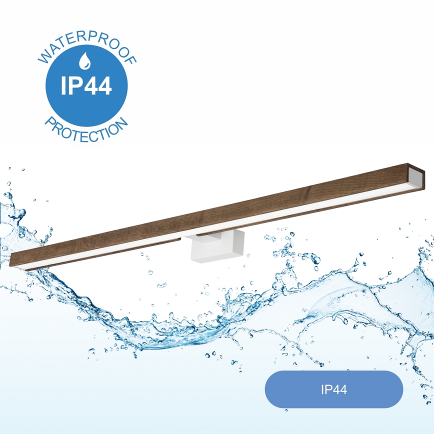 Brilagi - LED Peeglivalgustus vannituppa WOODY MIRROR LED/15W/230V 90 cm IP44 tamm pähkel/valge