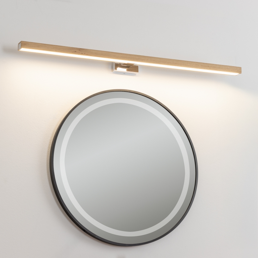 Brilagi - LED Peeglivalgustus vannituppa WOODY MIRROR LED/15W/230V 90 cm IP44 tamm/läikiv kroom