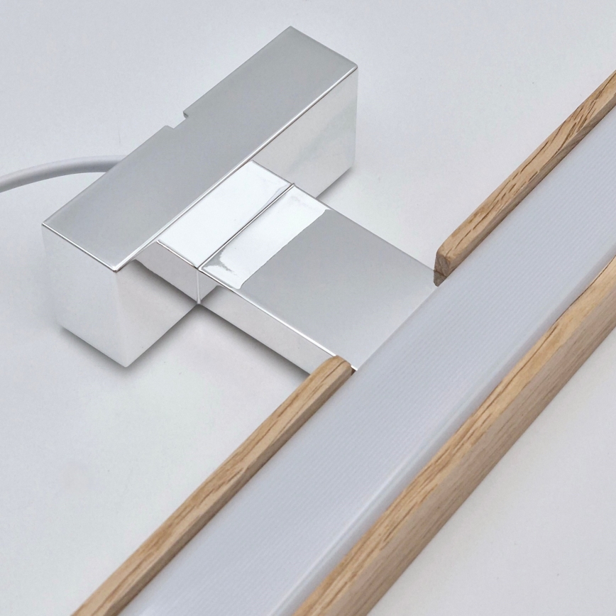 Brilagi - LED Peeglivalgustus vannituppa WOODY MIRROR LED/15W/230V 90 cm IP44 tamm/läikiv kroom