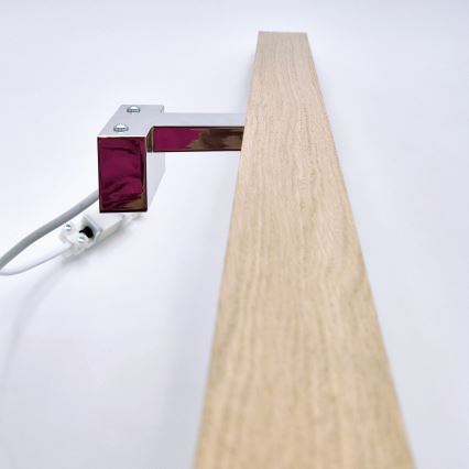 Brilagi - LED Peeglivalgustus vannituppa WOODY MIRROR LED/15W/230V 90 cm IP44 tamm/läikiv kroom