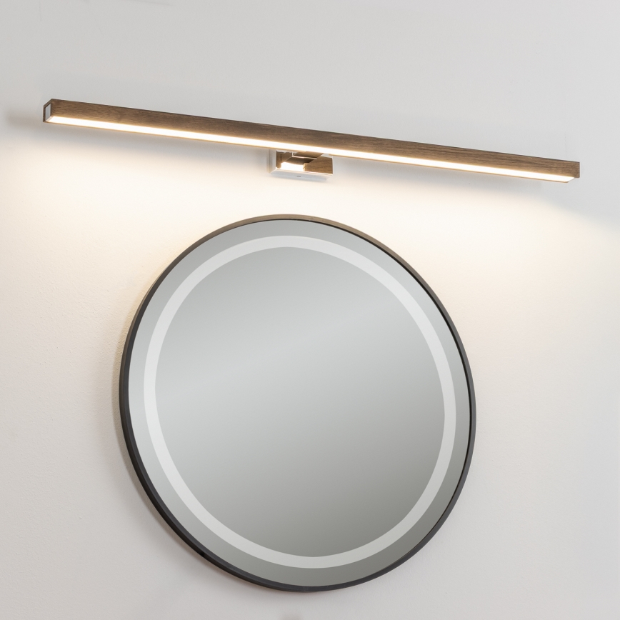 Brilagi - LED Peeglivalgustus vannituppa WOODY MIRROR LED/15W/230V 90 cm IP44 tamm pähkel/läikiv kroom
