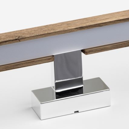 Brilagi - LED Peeglivalgustus vannituppa WOODY MIRROR LED/15W/230V 90 cm IP44 tamm pähkel/läikiv kroom