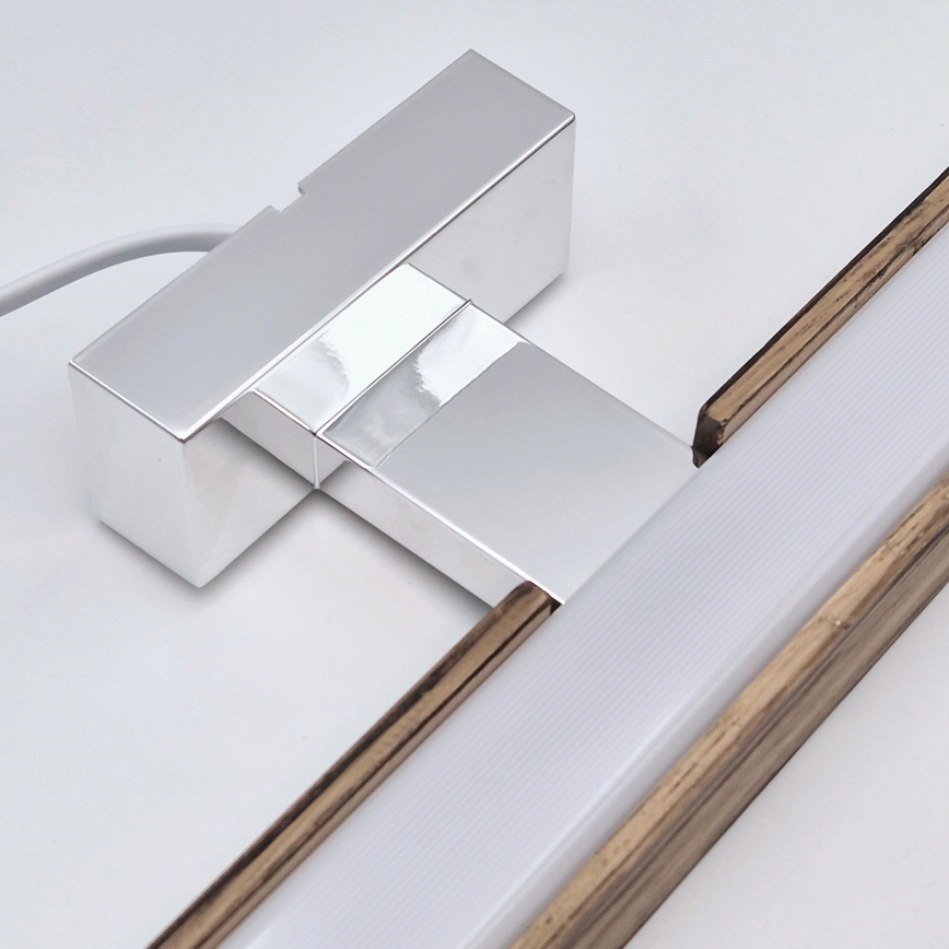 Brilagi - LED Peeglivalgustus vannituppa WOODY MIRROR LED/15W/230V 90 cm IP44 tamm pähkel/läikiv kroom