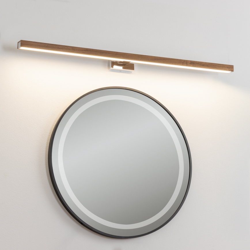 Brilagi - LED Peeglivalgustus vannituppa WOODY MIRROR LED/15W/230V 90 cm IP44 tamm kirss/läikiv kroom