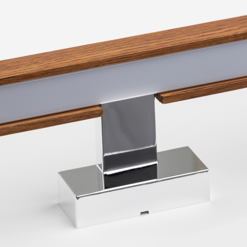 Brilagi - LED Peeglivalgustus vannituppa WOODY MIRROR LED/15W/230V 90 cm IP44 tamm kirss/läikiv kroom