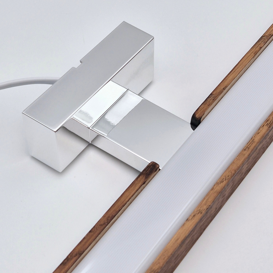 Brilagi - LED Peeglivalgustus vannituppa WOODY MIRROR LED/15W/230V 90 cm IP44 tamm kirss/läikiv kroom