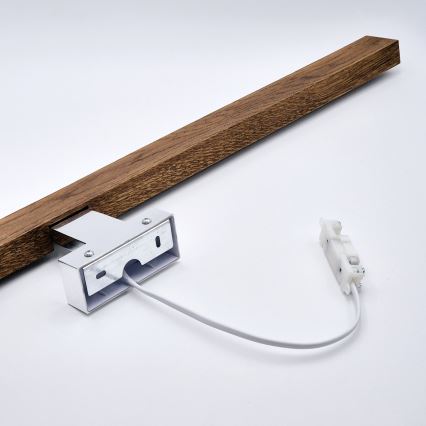 Brilagi - LED Peeglivalgustus vannituppa WOODY MIRROR LED/15W/230V 90 cm IP44 tamm kirss/läikiv kroom