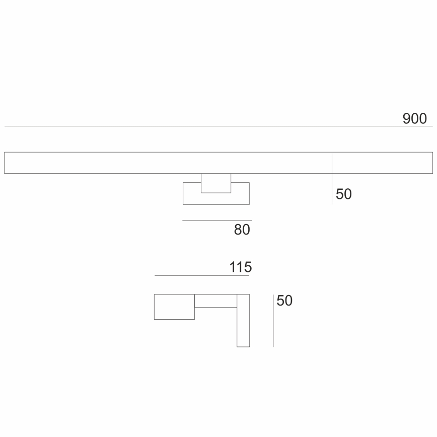 Brilagi - LED Peeglivalgustus vannituppa WOODY MIRROR LED/15W/230V 90 cm IP44 tamm kirss/must
