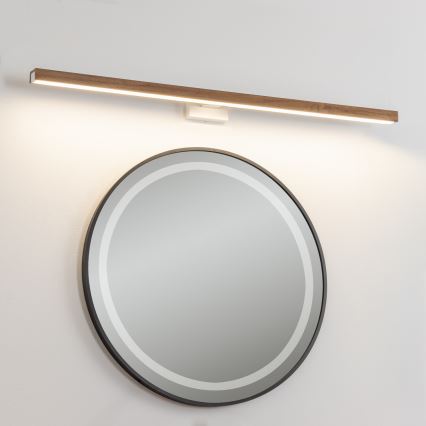 Brilagi - LED Peeglivalgustus vannituppa WOODY MIRROR LED/15W/230V 90 cm IP44 tamm kirss/valge
