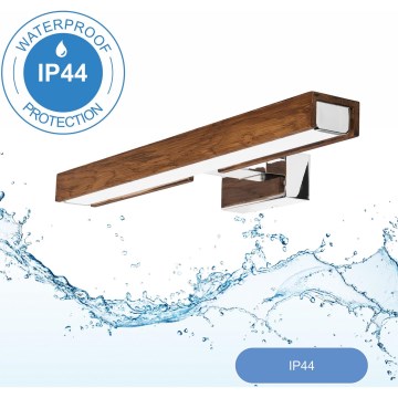 Brilagi - LED Peeglivalgustus vannituppa WOODY MIRROR LED/8W/230V 40 cm IP44 tamm kirss/läikiv kroom