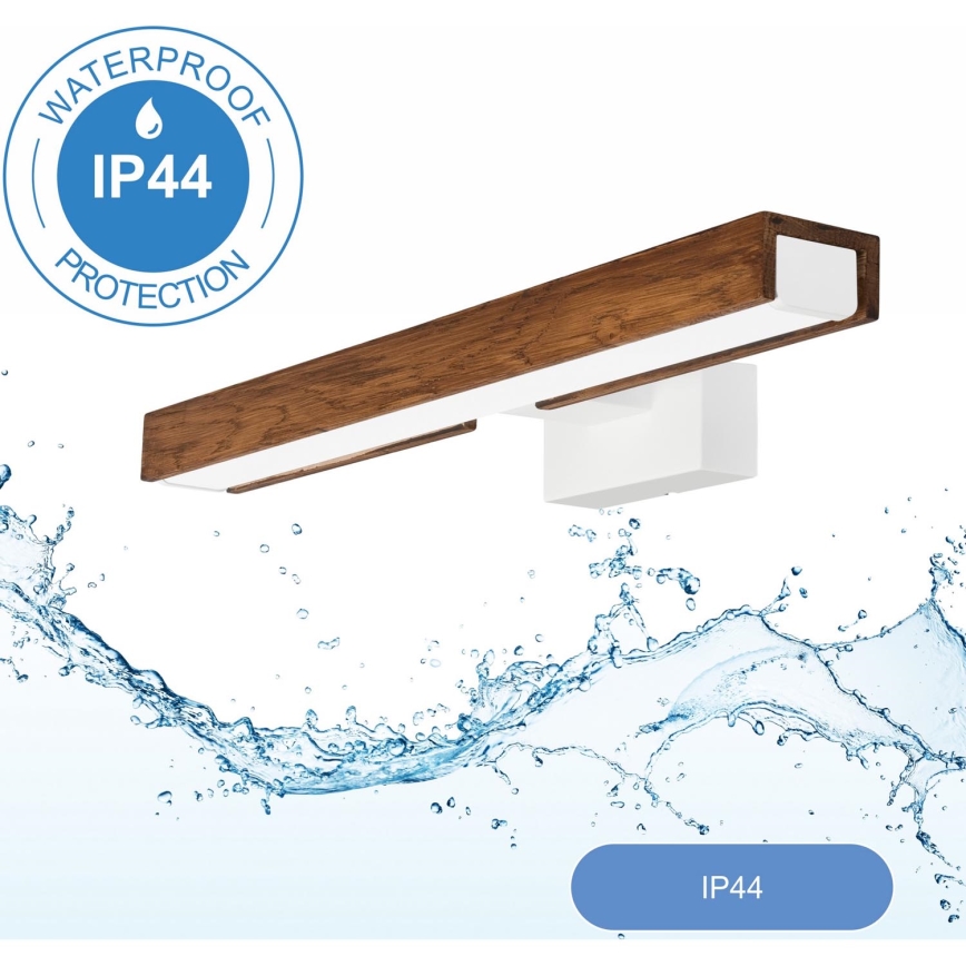 Brilagi - LED Peeglivalgustus vannituppa WOODY MIRROR LED/8W/230V 40 cm IP44 tamm kirss/valge