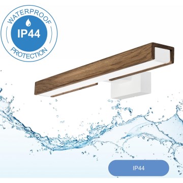 Brilagi - LED Peeglivalgustus vannituppa WOODY MIRROR LED/8W/230V 40 cm IP44 tamm pähkel/valge