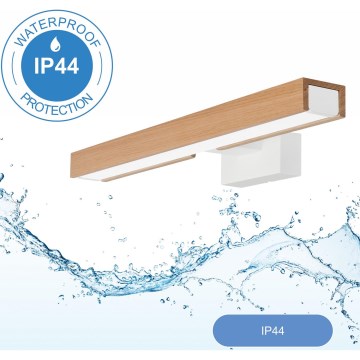 Brilagi - LED Peeglivalgustus vannituppa WOODY MIRROR LED/8W/230V 40 cm IP44 tamm/valge