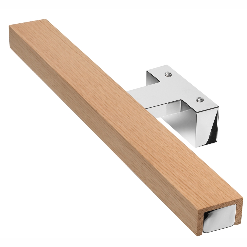 Brilagi - LED Peeglivalgustus vannituppa WOODY MIRROR LED/8W/230V 40 cm IP44 tamm/läikiv kroom