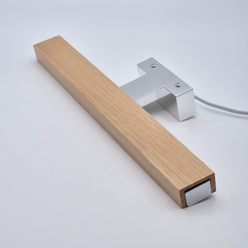 Brilagi - LED Peeglivalgustus vannituppa WOODY MIRROR LED/8W/230V 40 cm IP44 tamm/läikiv kroom