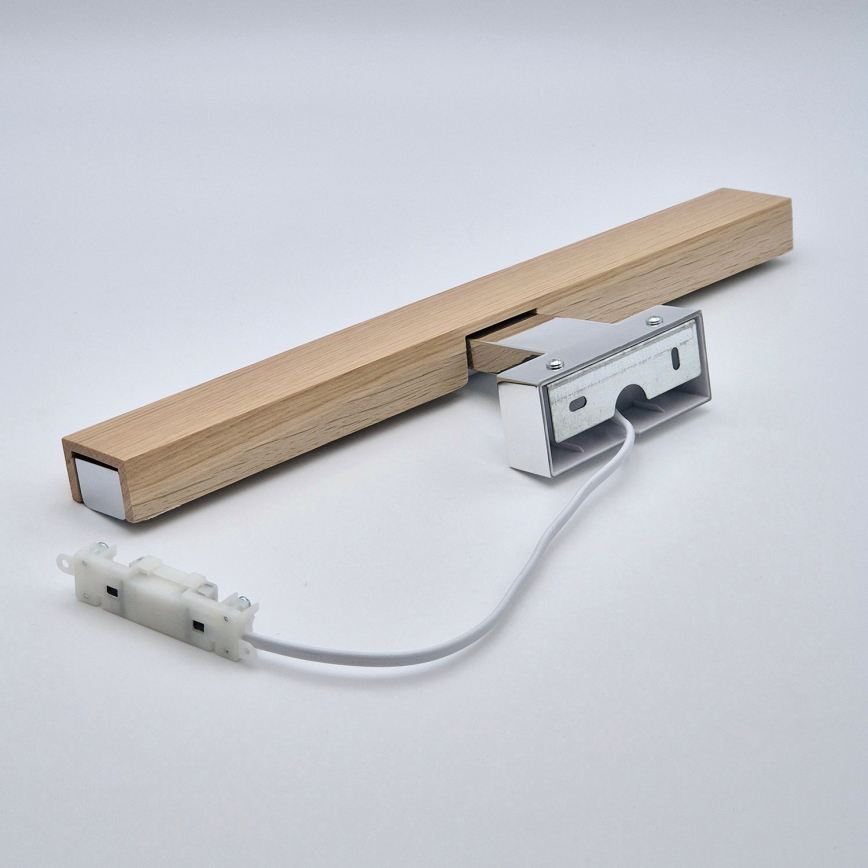 Brilagi - LED Peeglivalgustus vannituppa WOODY MIRROR LED/8W/230V 40 cm IP44 tamm/läikiv kroom