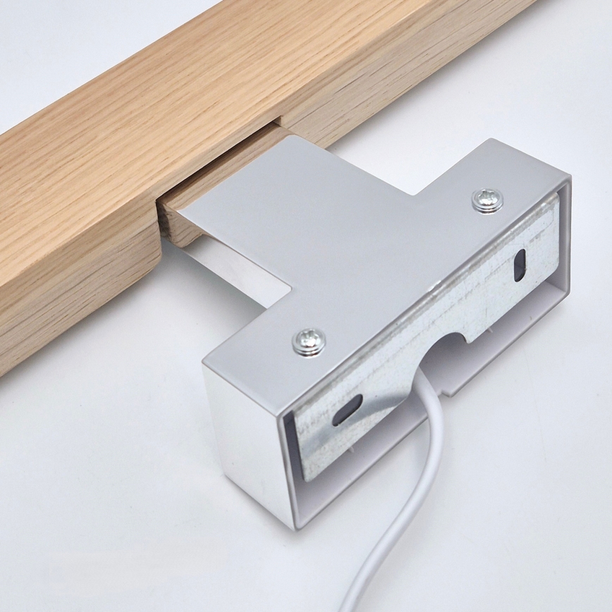 Brilagi - LED Peeglivalgustus vannituppa WOODY MIRROR LED/8W/230V 40 cm IP44 tamm/läikiv kroom