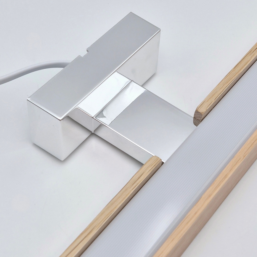 Brilagi - LED Peeglivalgustus vannituppa WOODY MIRROR LED/8W/230V 40 cm IP44 tamm/läikiv kroom