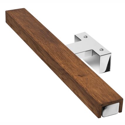 Brilagi - LED Peeglivalgustus vannituppa WOODY MIRROR LED/8W/230V 40 cm IP44 tamm kirss/läikiv kroom