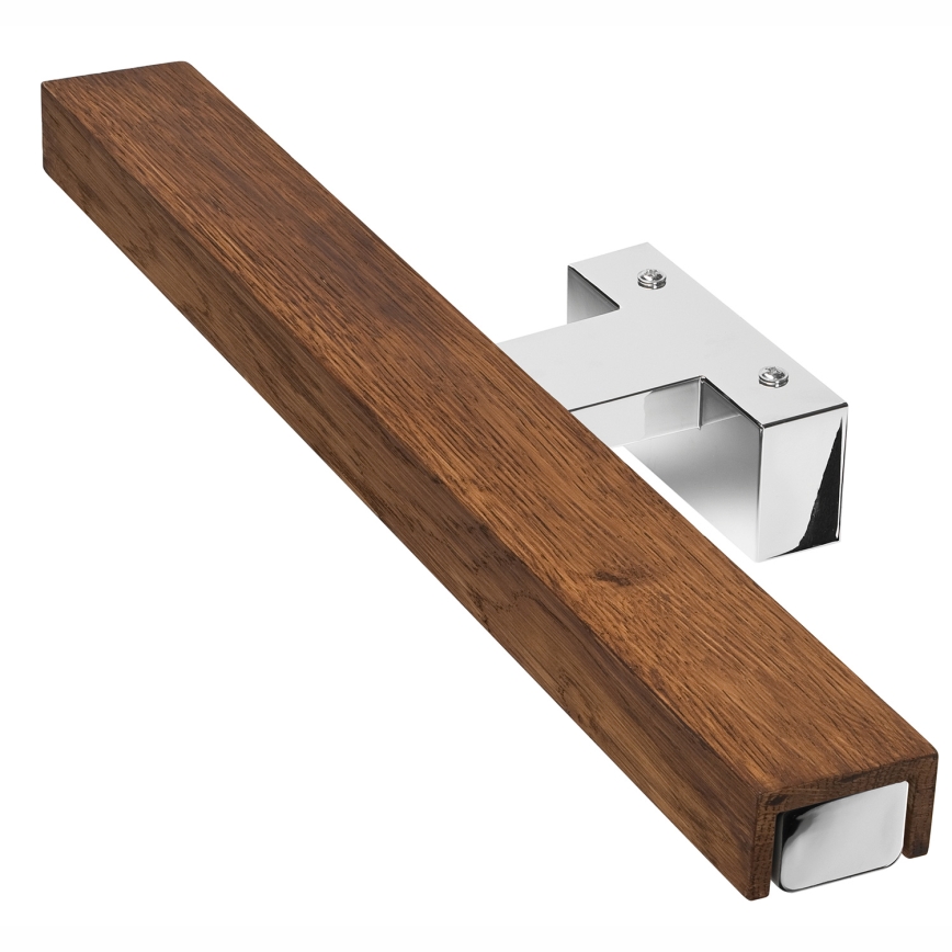 Brilagi - LED Peeglivalgustus vannituppa WOODY MIRROR LED/8W/230V 40 cm IP44 tamm kirss/läikiv kroom