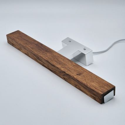 Brilagi - LED Peeglivalgustus vannituppa WOODY MIRROR LED/8W/230V 40 cm IP44 tamm kirss/läikiv kroom