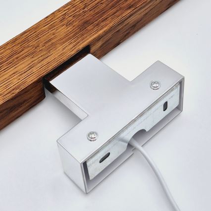 Brilagi - LED Peeglivalgustus vannituppa WOODY MIRROR LED/8W/230V 40 cm IP44 tamm kirss/läikiv kroom