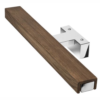 Brilagi - LED Peeglivalgustus vannituppa WOODY MIRROR LED/8W/230V 40 cm IP44 tamm pähkel/läikiv kroom