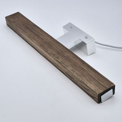 Brilagi - LED Peeglivalgustus vannituppa WOODY MIRROR LED/8W/230V 40 cm IP44 tamm pähkel/läikiv kroom