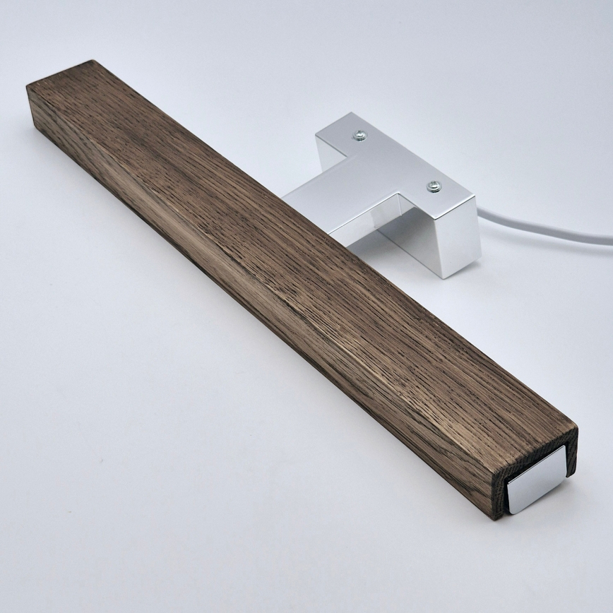 Brilagi - LED Peeglivalgustus vannituppa WOODY MIRROR LED/8W/230V 40 cm IP44 tamm pähkel/läikiv kroom