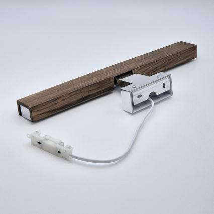 Brilagi - LED Peeglivalgustus vannituppa WOODY MIRROR LED/8W/230V 40 cm IP44 tamm pähkel/läikiv kroom