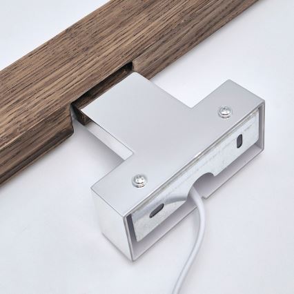 Brilagi - LED Peeglivalgustus vannituppa WOODY MIRROR LED/8W/230V 40 cm IP44 tamm pähkel/läikiv kroom