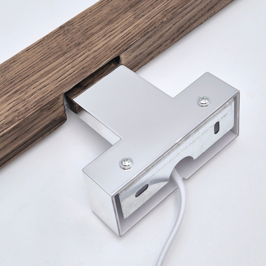 Brilagi - LED Peeglivalgustus vannituppa WOODY MIRROR LED/8W/230V 40 cm IP44 tamm pähkel/läikiv kroom