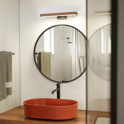 Brilagi - LED Peeglivalgustus vannituppa WOODY MIRROR LED/8W/230V 40 cm IP44 tamm kirss/must