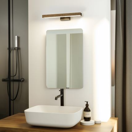 Brilagi - LED Peeglivalgustus vannituppa WOODY MIRROR LED/8W/230V 40 cm IP44 tamm pähkel/must