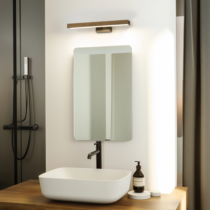 Brilagi - LED Peeglivalgustus vannituppa WOODY MIRROR LED/8W/230V 40 cm IP44 tamm pähkel/must