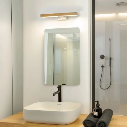 Brilagi - LED Peeglivalgustus vannituppa WOODY MIRROR LED/8W/230V 40 cm IP44 tamm/valge